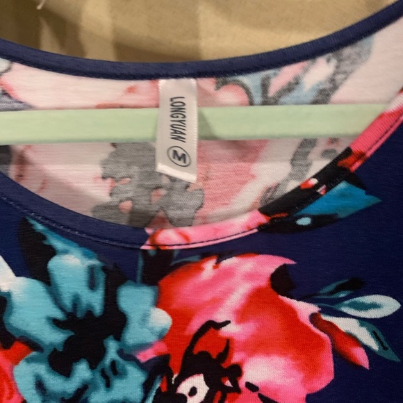 Blue/Pink Floral Sundress - with pockets! | M - Picture 3 of 5